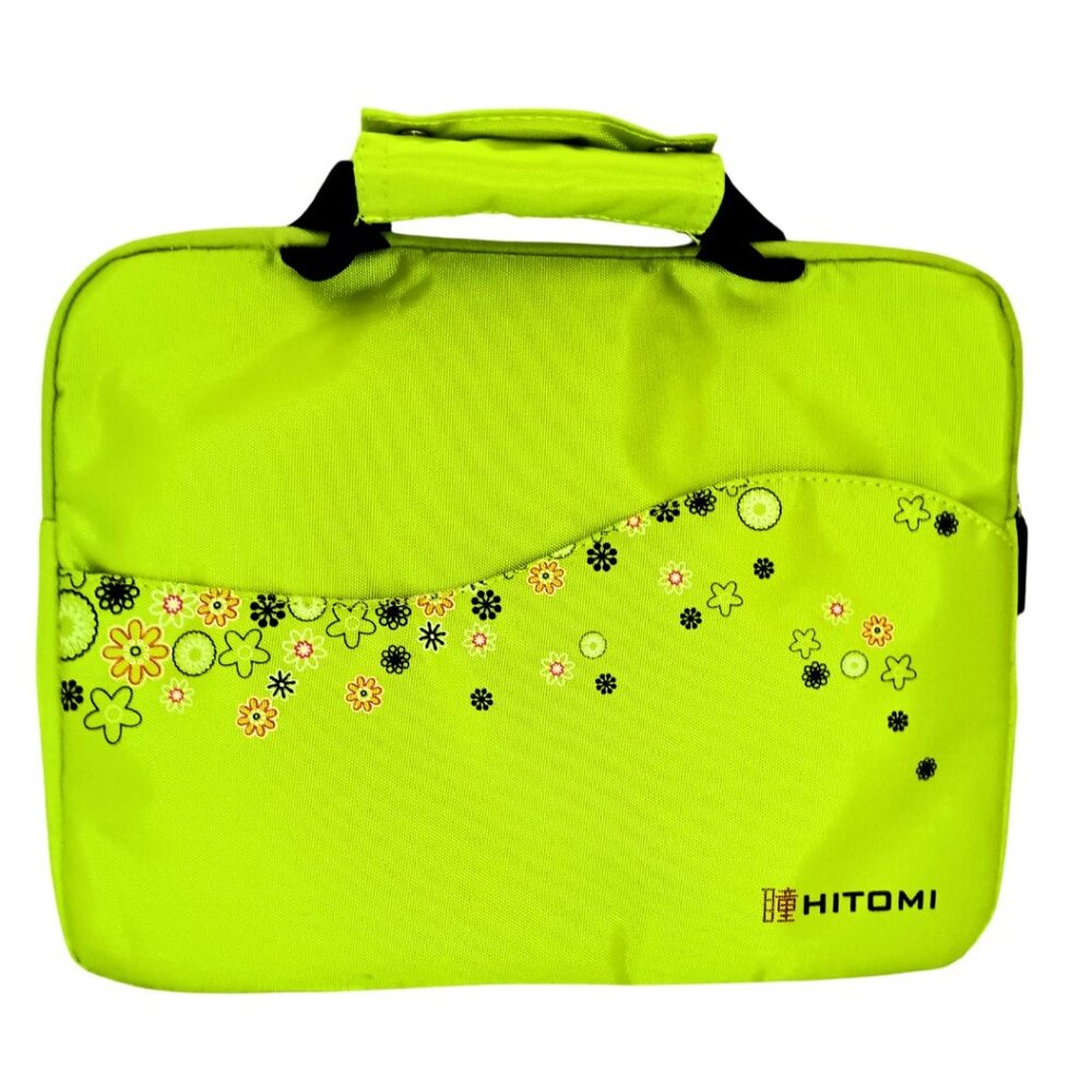 Unique Color 12”x9” zippered, snap close handle, padded multipurpose Laptop bag.